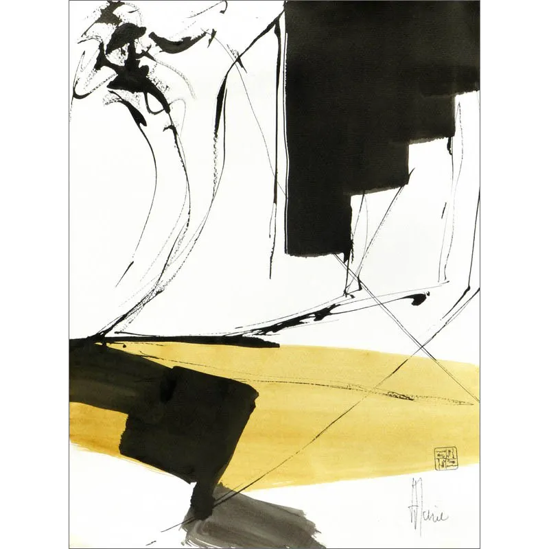 Composition n°1966. Format 40 x 30 cm. Œuvre abstraite de Jean-Jacques Marie sur papier