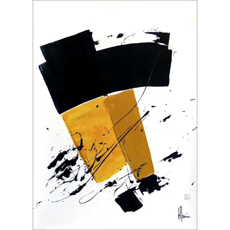 Composition n°2102. Format 70 x 50 cm. Œuvre abstraite de Jean-Jacques Marie sur papier