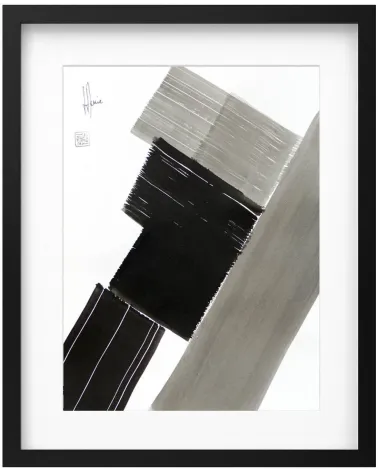 Composition n°1697. Format 40 x 30 cm. Œuvre abstraite de Jean-Jacques Marie sur papier