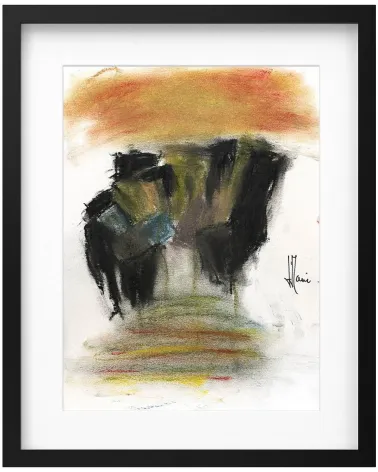 Création G008. Format 40 x 30 cm. Œuvre abstraite de Jean-Jacques Marie sur papier