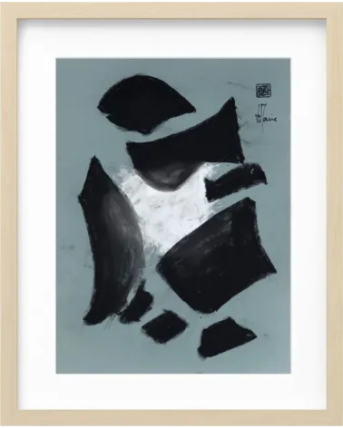 Composition G 080. Format 40 x 30 cm. Œuvre abstraite de Jean-Jacques Marie sur papier