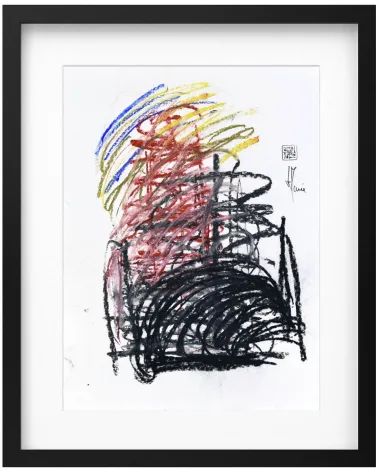 Composition G 095. Format 40 x 30 cm. Œuvre abstraite de Jean-Jacques Marie sur papier