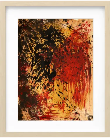 Composition n°1744. Format 40 x 30 cm. Œuvre abstraite de Jean-Jacques Marie sur papier