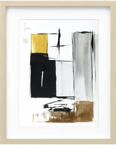Composition n°1909. Format 40 x 30 cm. Œuvre abstraite de Jean-Jacques Marie sur papier
