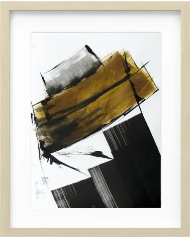 Composition n°1917. Format 40 x 30 cm. Œuvre abstraite de Jean-Jacques Marie sur papier