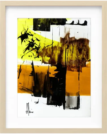 Composition n°1927. Format 40 x 30 cm. Œuvre abstraite de Jean-Jacques Marie sur papier