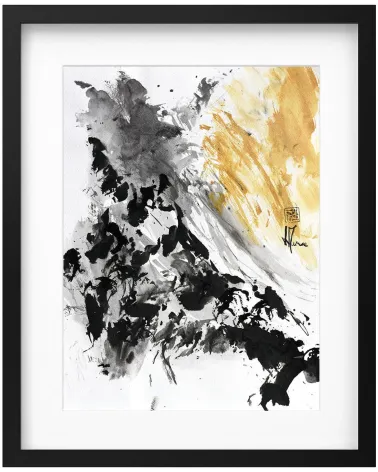 Composition n°2950. Format 40 x 30 cm. Œuvre abstraite de Jean-Jacques Marie sur papier