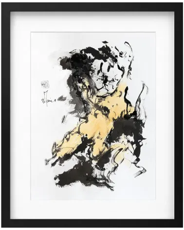 Composition n°2994. Format 40 x 30 cm. Œuvre abstraite de Jean-Jacques Marie sur papier