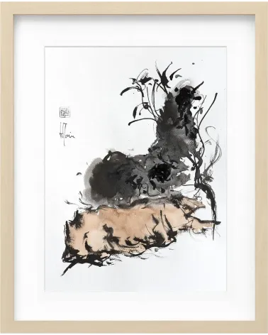 Composition n°2996. Format 40 x 30 cm. Œuvre abstraite de Jean-Jacques Marie sur papier