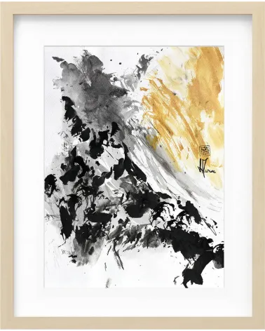 Composition n°2950. Format 40 x 30 cm. Œuvre abstraite de Jean-Jacques Marie sur papier