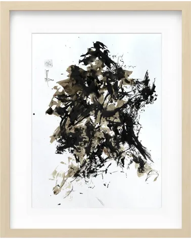 Composition n°2939. Format 40 x 30 cm. Œuvre abstraite de Jean-Jacques Marie sur papier