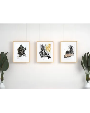 Composition n°2950. Format 40 x 30 cm. Œuvre abstraite de Jean-Jacques Marie sur papier