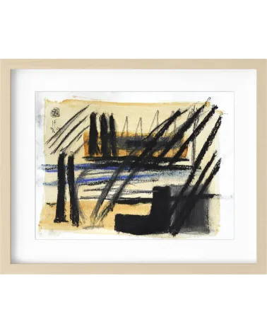 Composition G 061. Format 30 x 40 cm. Œuvre abstraite de Jean-Jacques Marie sur papier