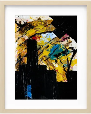 Composition n°1869. Format 40 x 30 cm. Œuvre abstraite de Jean-Jacques Marie sur carton contre-collé