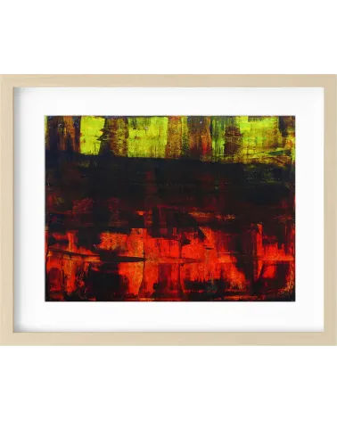 Composition n°1872. Format 30 x 40 cm. Œuvre abstraite de Jean-Jacques Marie sur carton contre-collé