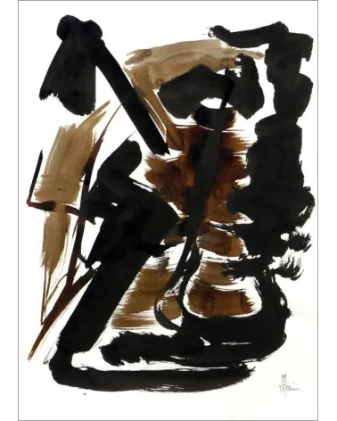 Composition n°758. Format 70 x 50 cm. Œuvre abstraite de Jean-Jacques Marie sur papier