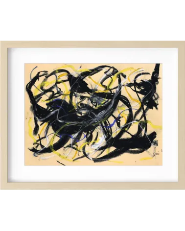 Composition G 078. Format 30 x 42 cm. Œuvre abstraite de Jean-Jacques Marie sur papier