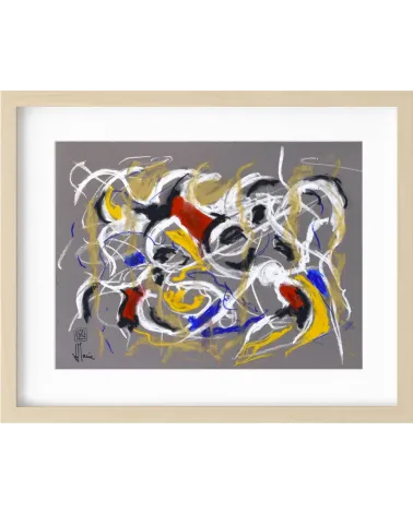 Composition G 093. Format 30 x 42 cm. Œuvre abstraite de Jean-Jacques Marie sur papier
