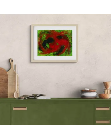 Composition n°1893. Format 30 x 40 cm. Œuvre abstraite de Jean-Jacques Marie sur papier