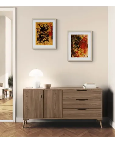 Composition n°1745. Format 40 x 30 cm. Œuvre abstraite de Jean-Jacques Marie sur papier