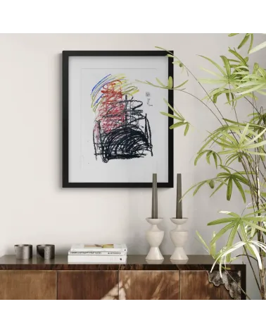 Composition G 095. Format 40 x 30 cm. Œuvre abstraite de Jean-Jacques Marie sur papier