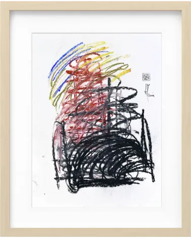 Composition G 095. Format 40 x 30 cm. Œuvre abstraite de Jean-Jacques Marie sur papier