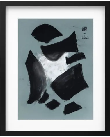 Composition G 080. Format 40 x 30 cm. Œuvre abstraite de Jean-Jacques Marie sur papier