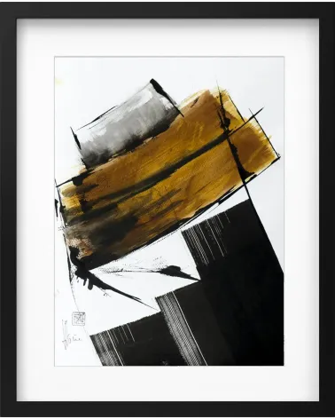 Composition n°1917. Format 40 x 30 cm. Œuvre abstraite de Jean-Jacques Marie sur papier