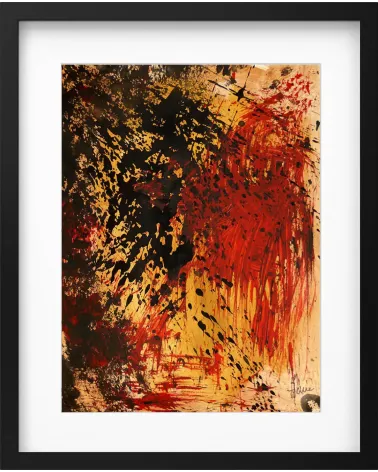 Composition n°1744. Format 40 x 30 cm. Œuvre abstraite de Jean-Jacques Marie sur papier
