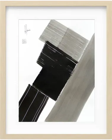 Composition n°1697. Format 40 x 30 cm. Œuvre abstraite de Jean-Jacques Marie sur papier