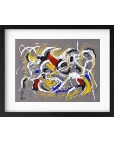 Composition G 093. Format 30 x 42 cm. Œuvre abstraite de Jean-Jacques Marie sur papier