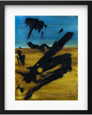 Composition n°1349. Format 40 x 30 cm. Œuvre abstraite de Jean-Jacques Marie sur papier