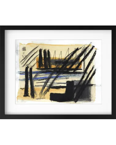 Composition G 061. Format 30 x 40 cm. Œuvre abstraite de Jean-Jacques Marie sur papier