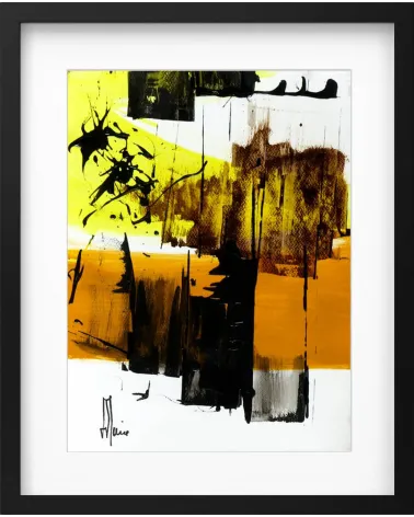 Composition n°1927. Format 40 x 30 cm. Œuvre abstraite de Jean-Jacques Marie sur papier