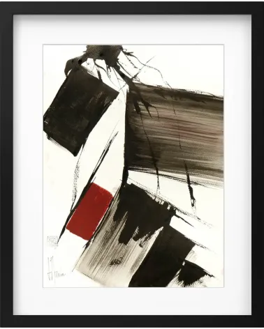 Composition n°1976. Format 40 x 30 cm. Œuvre abstraite de Jean-Jacques Marie sur papier