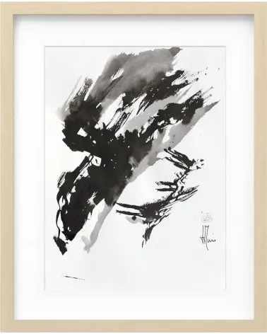 Composition n°2985. Format 40 x 30 cm. Œuvre abstraite de Jean-Jacques Marie sur papier