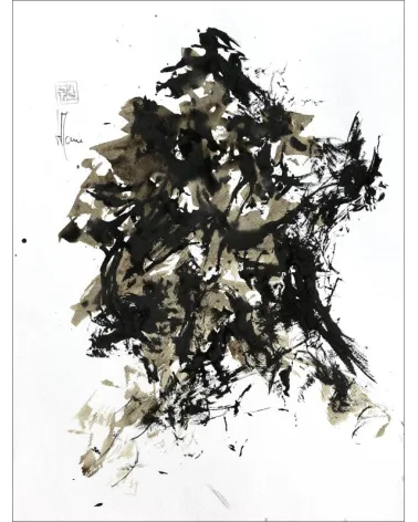 Composition n°2939. Format 40 x 30 cm. Œuvre abstraite de Jean-Jacques Marie sur papier