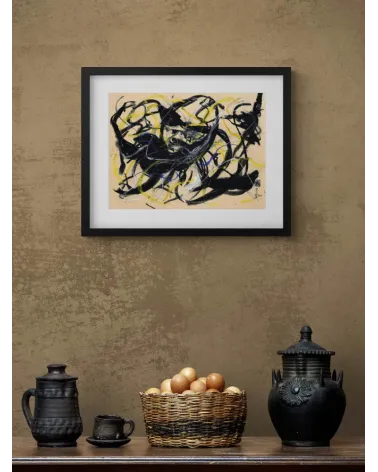 Composition G 078. Format 30 x 42 cm. Œuvre abstraite de Jean-Jacques Marie sur papier