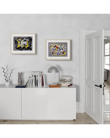 Composition G 084. Format 30 x 42 cm. Œuvre abstraite de Jean-Jacques Marie sur papier
