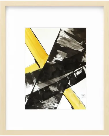 Composition n°2560. Format 32 x 24 cm. Œuvre abstraite de Jean-Jacques Marie sur papier