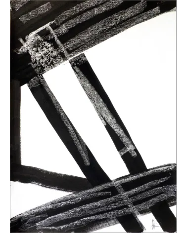 Composition n°910. Format 70 x 50 cm. Œuvre abstraite de Jean-Jacques Marie sur papier