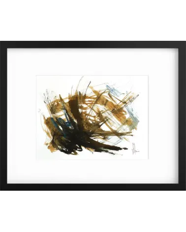 Composition n°855. Format 24 x 32 cm. Œuvre abstraite de Jean-Jacques Marie sur papier