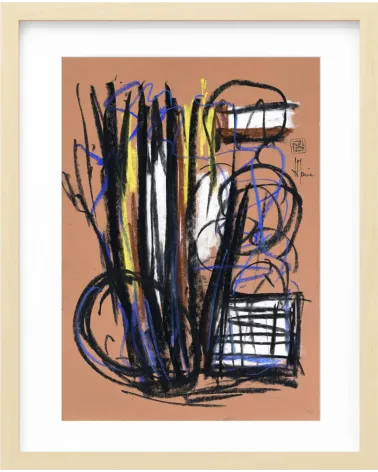 Composition G 097. Format 42 x 30 cm. Œuvre abstraite de Jean-Jacques Marie sur papier