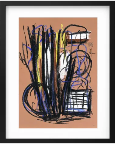 Composition G 097. Format 42 x 30 cm. Œuvre abstraite de Jean-Jacques Marie sur papier