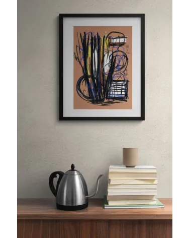 Composition G 097. Format 42 x 30 cm. Œuvre abstraite de Jean-Jacques Marie sur papier