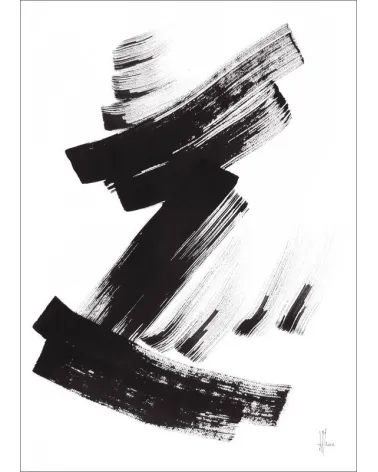 Composition n°1289. Format 70 x 50 cm. Œuvre abstraite de Jean-Jacques Marie sur papier