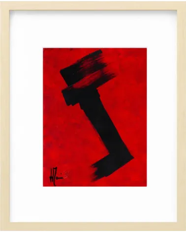 Composition n°2221. Format 32 x 24 cm. Œuvre abstraite de Jean-Jacques Marie sur papier