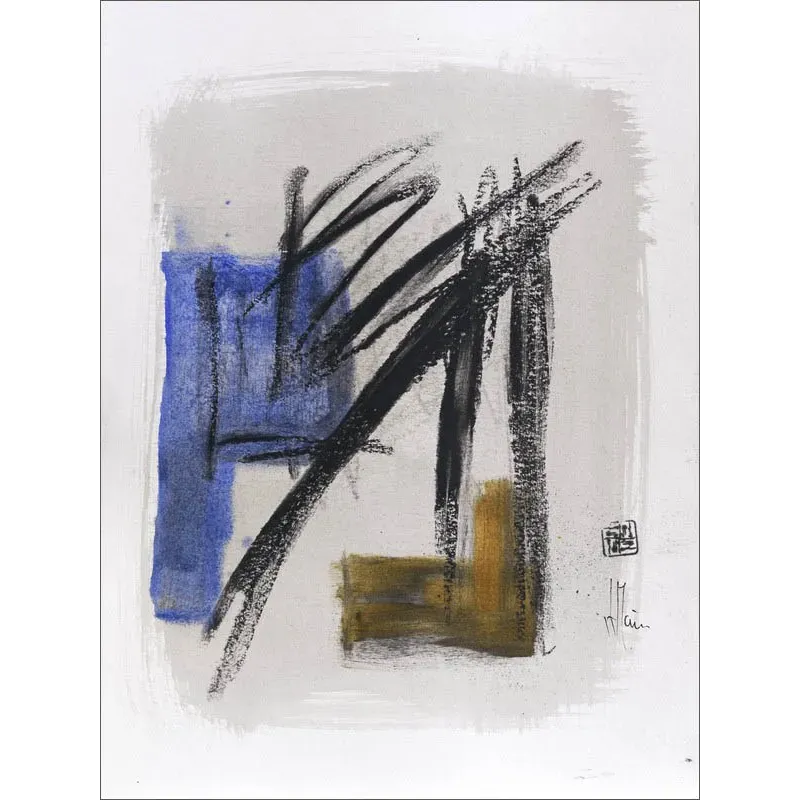 Composition G 057. Format 30 x 40 cm. Œuvre abstraite de Jean-Jacques Marie sur papier