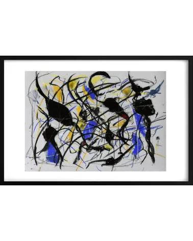 Composition G 104. Format 50 x 70 cm. Œuvre abstraite au pastel