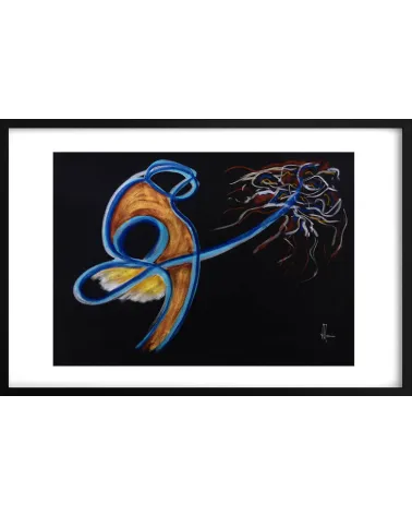 Création G308. Format 50 x 70 cm. Pastel sur un très beau papier velours